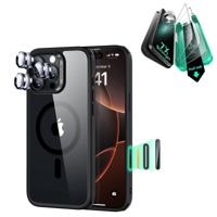iPhone 16 Pro Classic Hybrid Magnetic Case (Camera Control) & Screen Protection Bundle - Clear Black