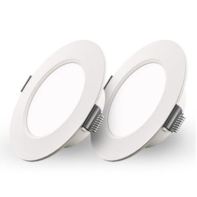 HOFTRONIC™ Set van 2 Georgia LED platte Inbouwspots wit - inbouwdiepte 25mm - 3W 155lm - Rond - 6500K Daglicht Wit - Ø100 mm - IP20 voor binnen