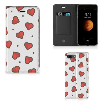 Apple iPhone 7 Plus | 8 Plus | Hoesje met Magneet | Hearts