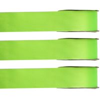 3x Hobby/decoratie lime groen satijnen sierlinten 1,5 cm/15 mm x 25 meter