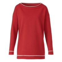 Sweatshirt met boothals van bio-katoen, kers-gemêleerd Maat: 40/42