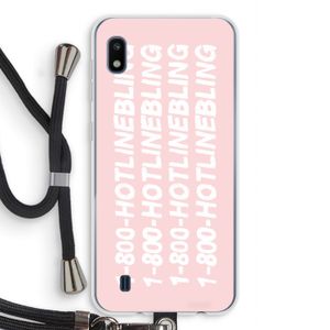 Hotline bling pink: Samsung Galaxy A10 Transparant Hoesje met koord