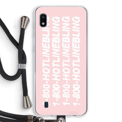 Hotline bling pink: Samsung Galaxy A10 Transparant Hoesje met koord