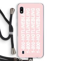 Hotline bling pink: Samsung Galaxy A10 Transparant Hoesje met koord Hotline bling pink: Samsung Galaxy A10 Transparant Hoesje met koord