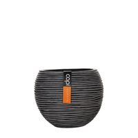 Vaas bol Rib 29x25 Zwart - Capi europe