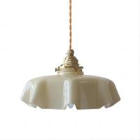 Retro Glazen Bloem Creme Hanglamp - thumbnail