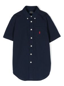 Ralph Lauren Kids chemise en coton à logo brodé - Bleu