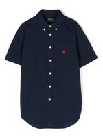 Ralph Lauren Kids chemise en coton à logo brodé - Bleu - thumbnail