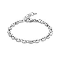 Armband Koffieboonschakel zilver 5 mm 16-19 cm