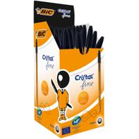 Balpen bic cristal f zwart