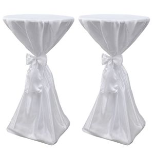 VidaXL Statafelhoes met strik 70cm wit (2 stuks)