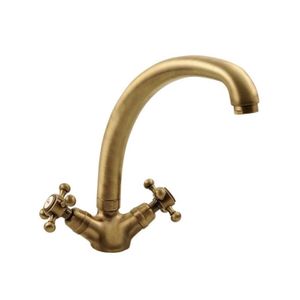 Wastafelmengkraan Sapho Antea 2-knop Gebogen Uitloop 26.5 cm Brons Sapho