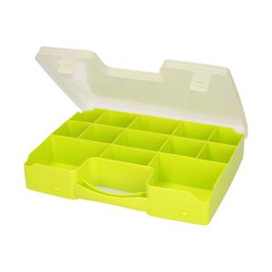 PlasticForte Opbergkoffertje - 13-vaks - groen - opbergkoffer - sorteer box - 27,5 x 20,5 x 3 cm