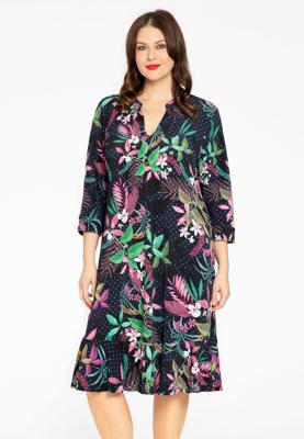 Yoek Jurk met volants TROPIC DOTS | Blauw | Maat 58/60