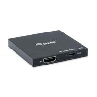 Equip 332715 ultra slim 2-port hdmi splitter, 3840 x 2160p, 4k ultra hd, power-by-usb, black - thumbnail
