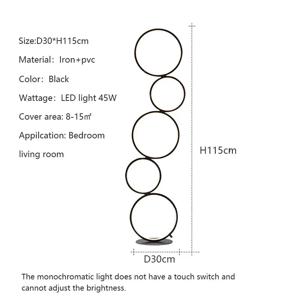 Luxe Nordic LED Vloerlamp - Dimbare 5-Ring Design