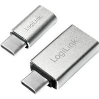 LogiLink AU0040 USB 3.1 C USB 3.0 A, Micro USB 2.0 Aluminium kabeladapter/verloopstukje