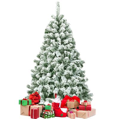Besneeuwde Kunstkerstboom met Metalen Standaard en PVC Pinnen 135 cm