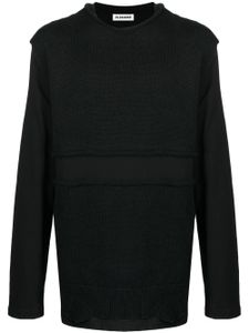 Jil Sander sweat à design superposé - Noir