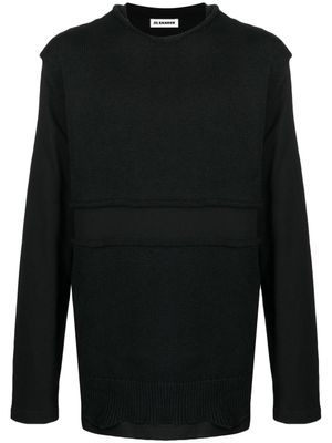 Jil Sander sweat à design superposé - Noir