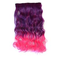 Eendelige naadloze Hair Extension stuk kleur verloop grote golf lang Curling Clip Type haarstukje