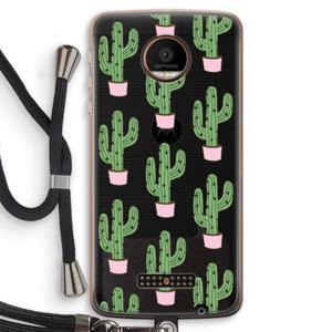 Cactus Lover: Motorola Moto Z Force Transparant Hoesje met koord