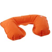 2x Opblaasbare reiskussens/nekkussens in een etui oranje 33 cm