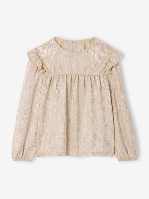 T-shirt Kerstmis meisjes lange mouwen goud