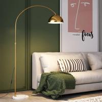Nordic Arc Luxe Vloerlamp - Minimalistische LED Staande Lamp met Marmeren Basis