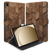 Uniek Samsung Galaxy Tab A9 Plus Tablethoesje Wooden Cubes Design | B2C Telecom - thumbnail