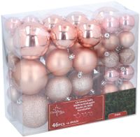 Kerstballen Set Roze 46 Stuks -> Roze Kerstballen Set 46 Stuks