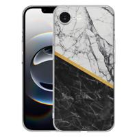 TPU Hoesje iPhone 16e - Marble White Black Backcover