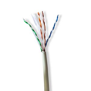 Nedis Netwerk Kabel Rol | CAT6 | Stranded | U/UTP | Koper | 305.0 m | Binnenshuis | Rond | LSZH | Grijs | Gift Box - CCBG8525GY305