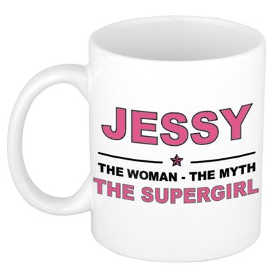 Jessy cadeau mok - Woman Myth Supergirl - naam koffiemok - 300 ml - collega - moederdag