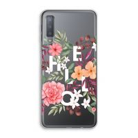 Hello in flowers: Samsung Galaxy A7 (2018) Transparant Hoesje