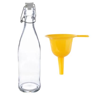 Weckflessen trechter met weckfles - beugelfles - 1 ltr - keukentrechter