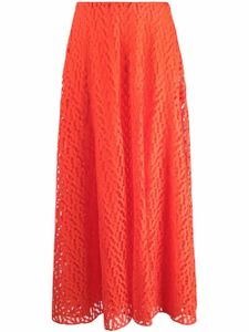 Valentino Garavani jupe évasée à broderies - Orange