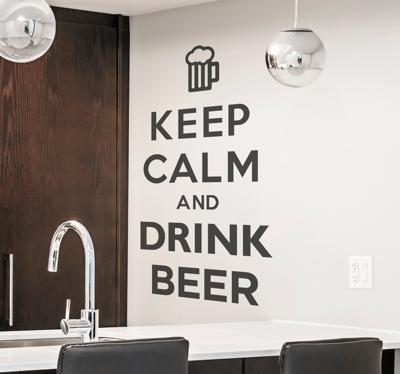 Keep Calm And Drink Beer Muursticker