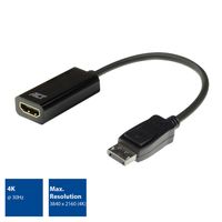 ACT AC7555 video kabel adapter 0,15 m DisplayPort HDMI Type A (Standaard) Zwart - thumbnail