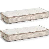 Opbergtas/beschermhoes beddengoed/kleding - 2x - voor onder bed - 104 x 46 x 15 cm