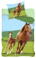 Animal pictures dekbedovertrek Paard met veulen 140 x 200 cm - 70 x 90 cm - Katoen - thumbnail