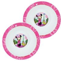 4x stuks kunststof ontbijtbordje plat Disney Minnie Mouse 22 cm