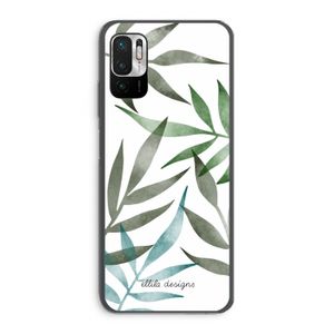 Tropical watercolor leaves: Xiaomi Redmi Note 10 5G Transparant Hoesje