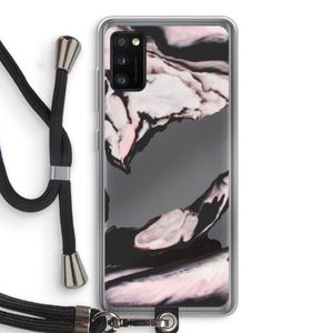 Roze stroom: Samsung Galaxy A41 Transparant Hoesje met koord