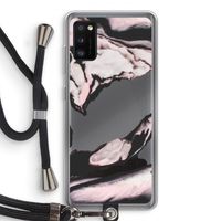 Roze stroom: Samsung Galaxy A41 Transparant Hoesje met koord Roze stroom: Samsung Galaxy A41 Transparant Hoesje met koord