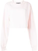 La Detresse sweat crop à effet usé - Rose