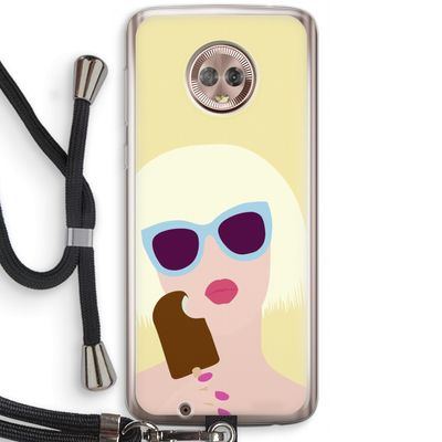 Ice cream: Motorola Moto G6 Transparant Hoesje met koord