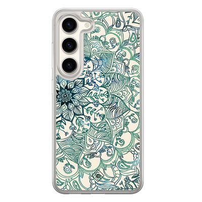 Samsung Galaxy S23 hybride hoesje - Mandala blauw