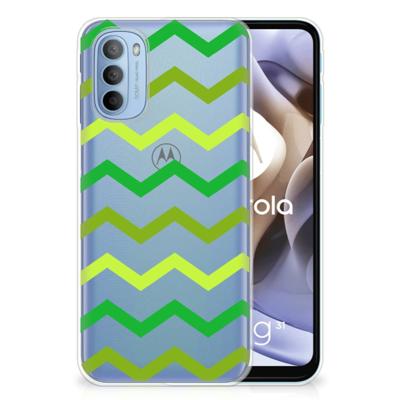 Motorola Moto G31 | G41 | TPU bumper | Zigzag Groen