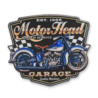 Metalen wandbord MotorHead Garage